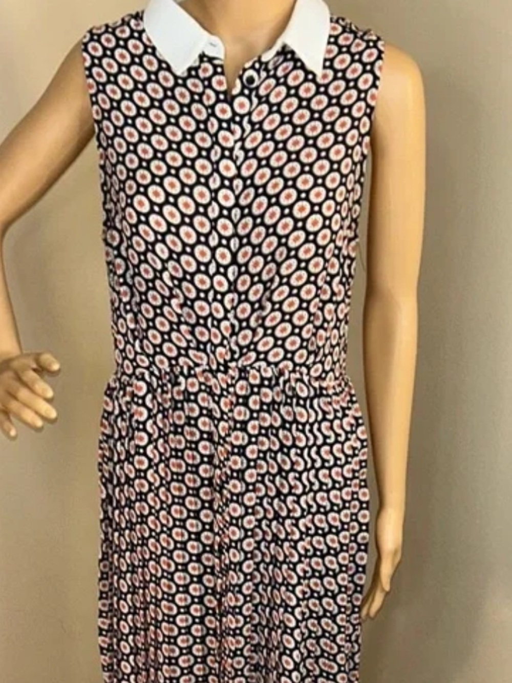 Maison Jules Black and Orange Geometric Mini Dress - Work Dress